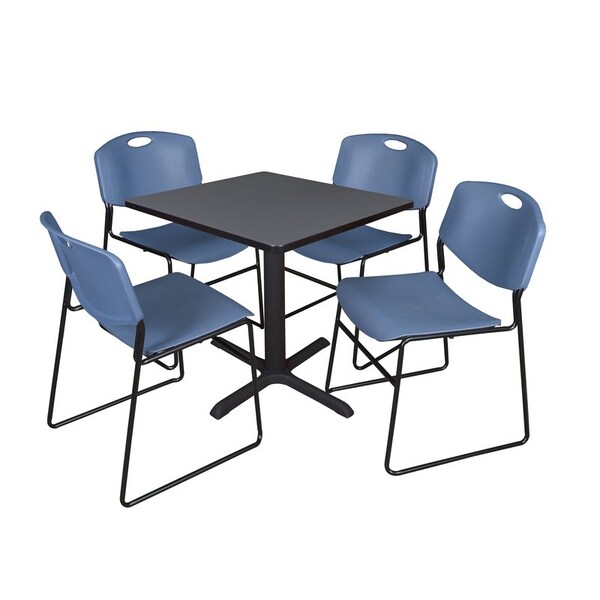 Cain Cain Square Table & Chair Set, Wood, Metal, Polypropylene Top TB3030GY44BE - main